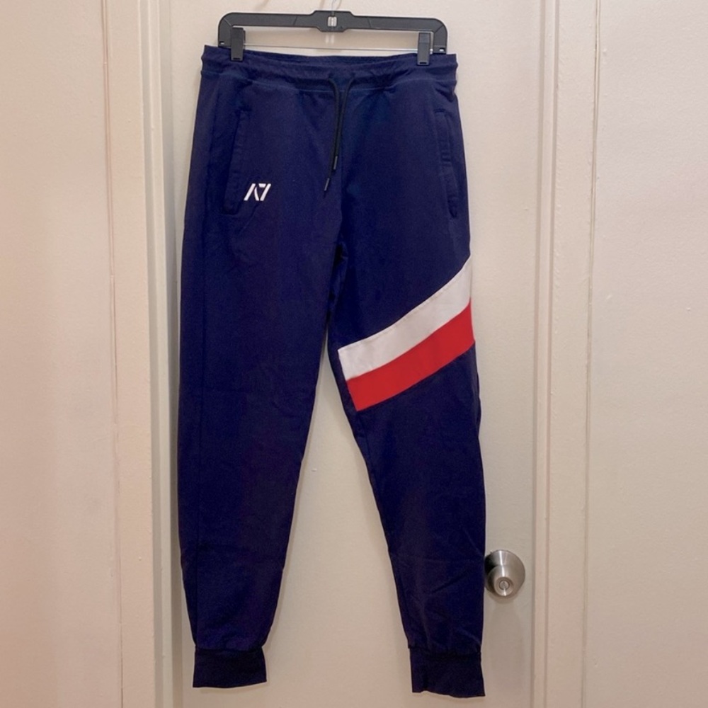 A7 Defy Joggers in Blue Red and White in Size Mens M / Womens XL